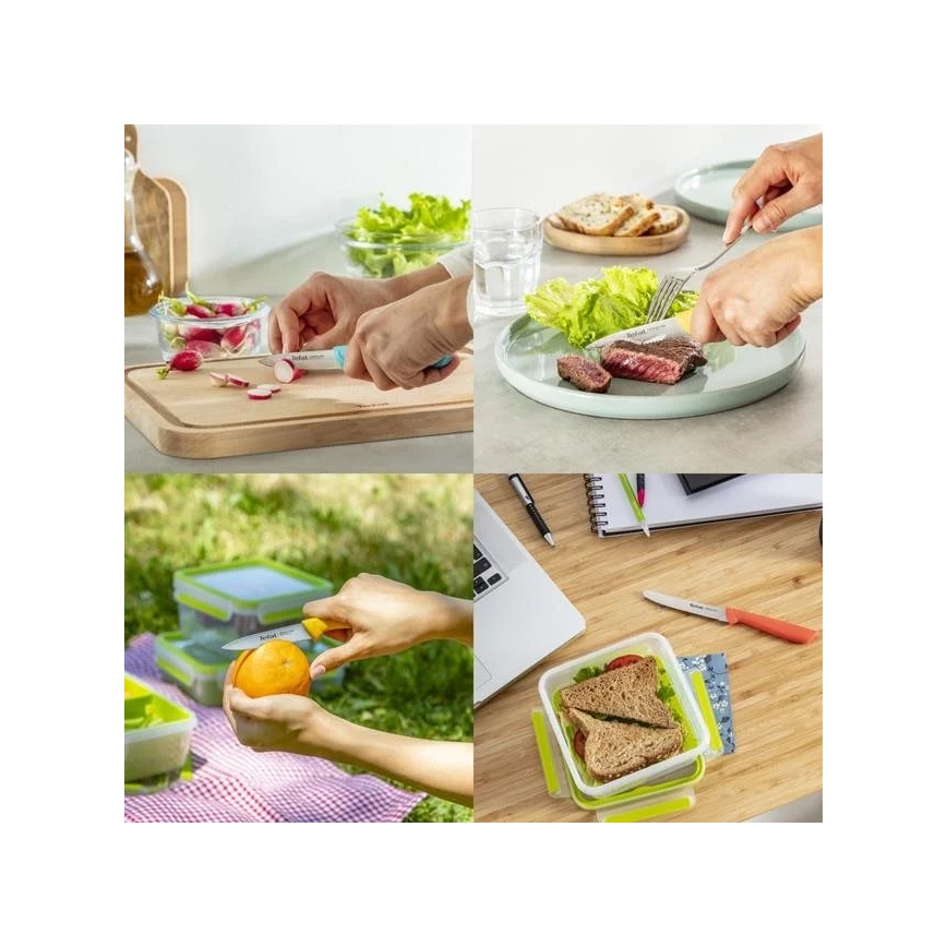 Tefal - Zestaw noży ze stali nierdzewnej 3 szt. COLORFOOD