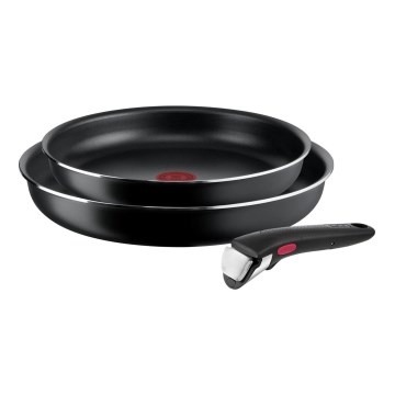 Tefal - Zestaw patelni 3 szt INGENIO EASY COOK & CLEAN BLACK