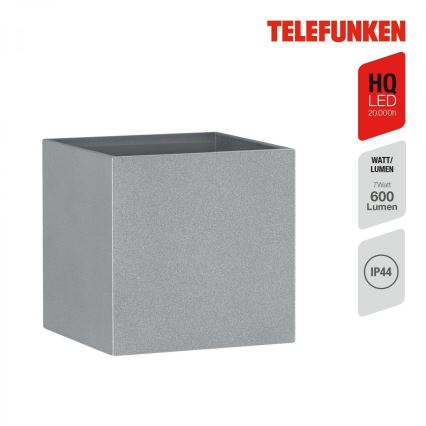 Telefunken 303404TF - Zewnętrzny kinkiet LED/7W/230V IP44 srebrny