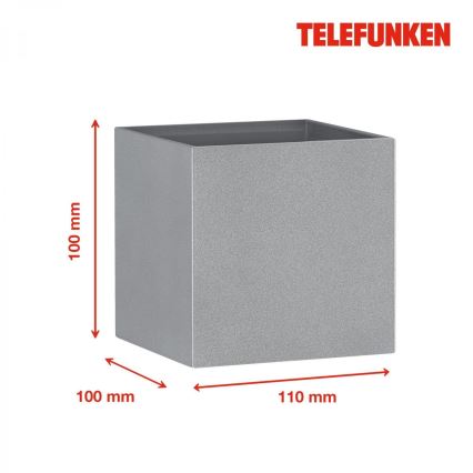 Telefunken 303404TF - Zewnętrzny kinkiet LED/7W/230V IP44 srebrny