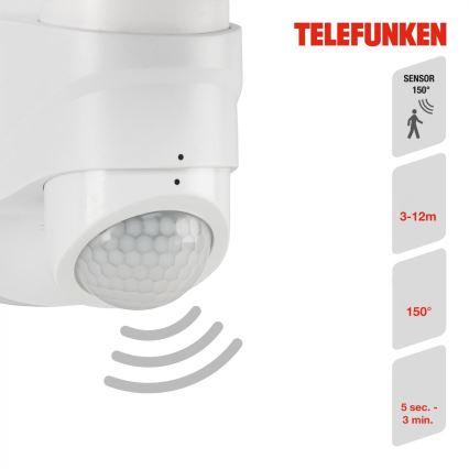 Telefunken 304306TF - LED Kinkiet zewnętrzny z czujnikiem LED/16W/230V IP44 biały