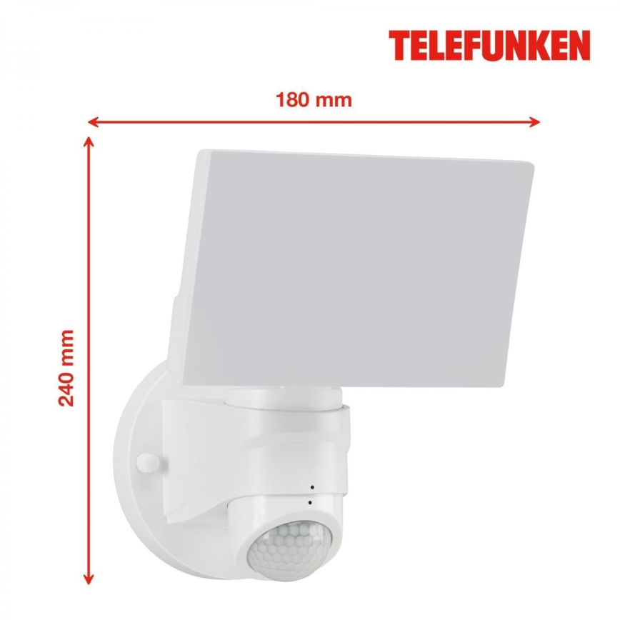 Telefunken 304306TF - LED Kinkiet zewnętrzny z czujnikiem LED/16W/230V IP44 biały