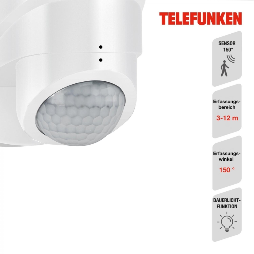 Telefunken 304406TF - Zewnętrzny reflektor ścienny LED z czujnikiem LED/20W/230V IP44