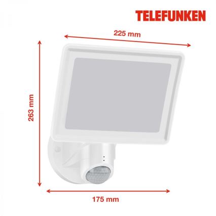 Telefunken 304406TF - Zewnętrzny reflektor ścienny LED z czujnikiem LED/20W/230V IP44