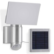 Telefunken 304704TF - LED Solarny reflektor ścienny z czujnikiem LED/6W/3,7V IP44 srebrny
