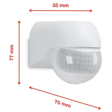 Telefunken 306406TF - Zewnętrzny czujnik ruchu 230V IP44 biały