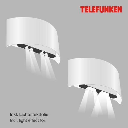 Telefunken 307506TF - LED Kinkiet zewnętrzny 2xLED/4W/230V IP44