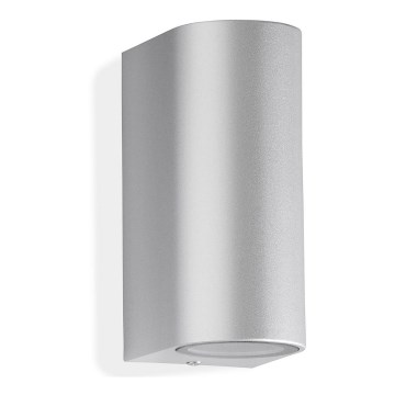 Telefunken 308004TF - LED Kinkiet zewnętrzny 2xGU10/5W/230V IP44 srebrny