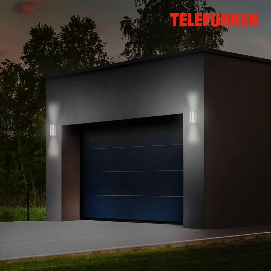 Telefunken 308004TF - LED Kinkiet zewnętrzny 2xGU10/5W/230V IP44 srebrny