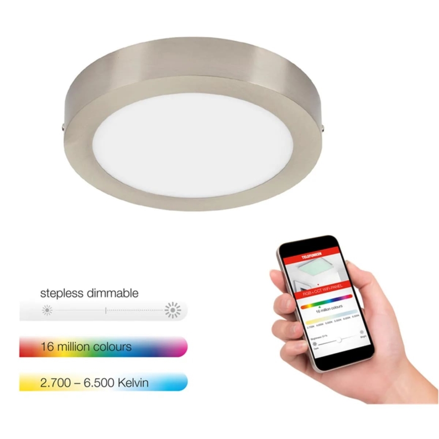 Telefunken 309502TF - LED RGBW ściemnialna lampa sufitowa LED/18W/230V 2700-6500K Wi-Fi Tuya