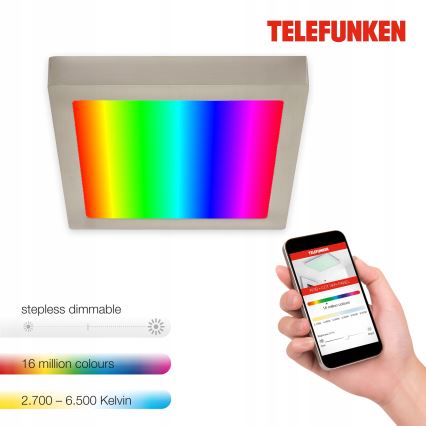 Telefunken 309602TF - Ściemnialna lampa sufitowa RGBW LED/18W/230V 2700-6500K Wi-Fi Tuya