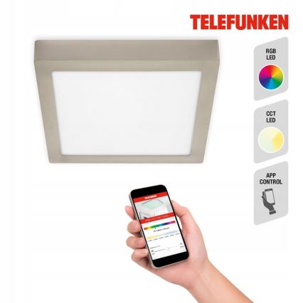 Telefunken 309602TF - Ściemnialna lampa sufitowa RGBW LED/18W/230V 2700-6500K Wi-Fi Tuya