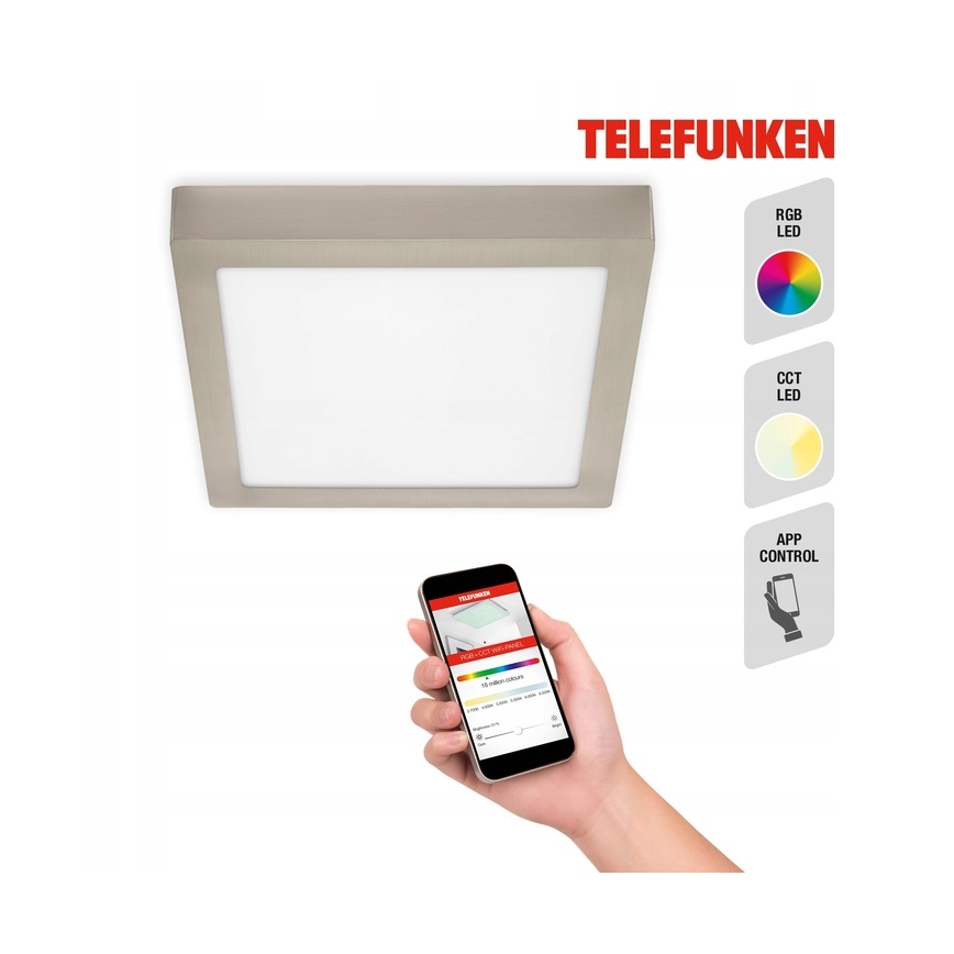 Telefunken 309602TF - Ściemnialna lampa sufitowa RGBW LED/18W/230V 2700-6500K Wi-Fi Tuya
