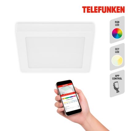 Telefunken 309606TF - Ściemnialna lampa sufitowa RGBW LED/18W/230V 2700-6500K Wi-Fi Tuya