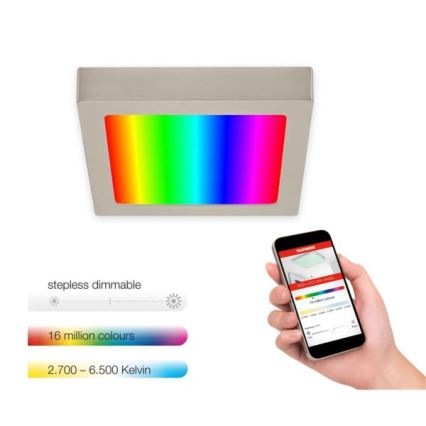 Telefunken 311002TF - Ściemnialna lampa sufitowa RGBW LED/12W/230V 2700-6500K Wi-Fi Tuya
