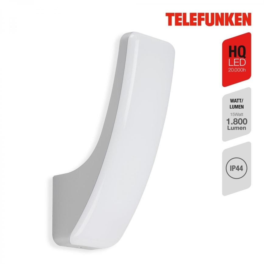 Telefunken 311604TF - LED Kinkiet zewnętrzny LED/15W/230V IP44 srebrny