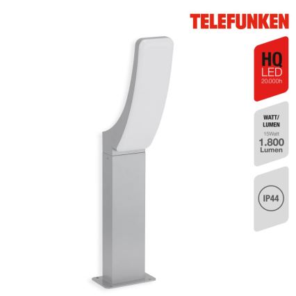 Telefunken 311804TF - LED Lampa zewnętrzna LED/15W/230V 57 cm IP44 srebrna