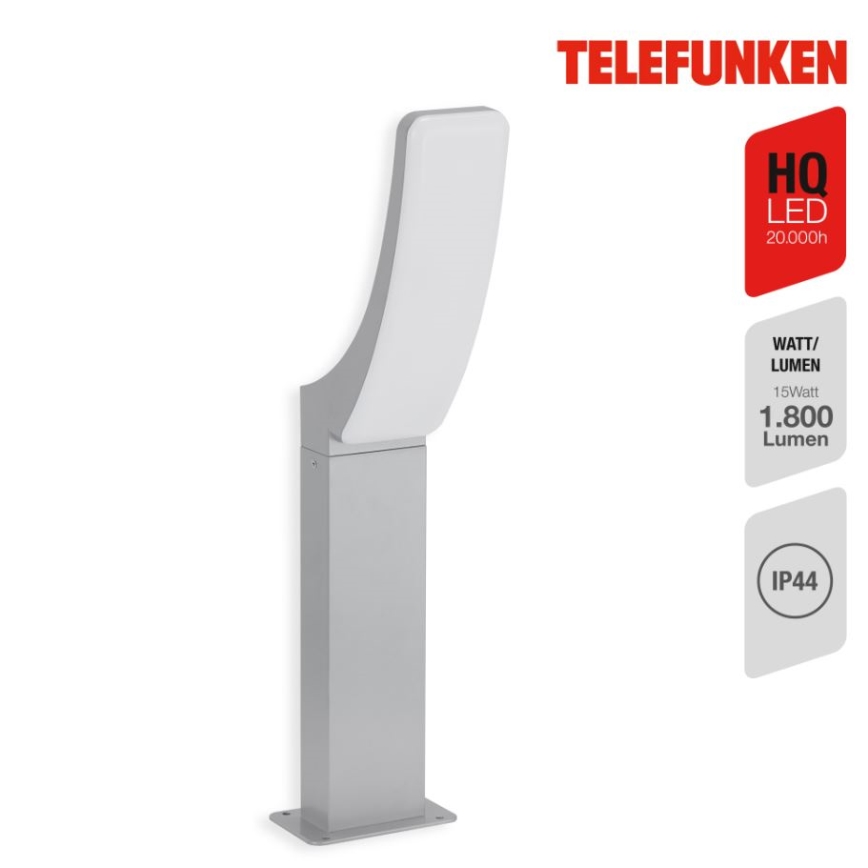 Telefunken 311804TF - LED Lampa zewnętrzna LED/15W/230V 57 cm IP44 srebrna