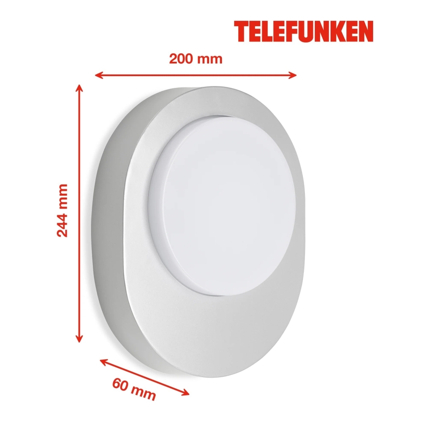Telefunken 312004TF - LED Kinkiet zewnętrzny LED/8W/230V IP44 srebrny
