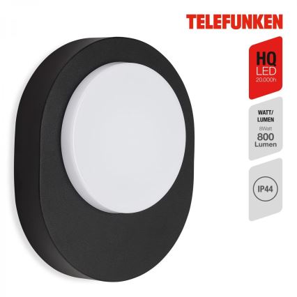 Telefunken 312005TF - LED Kinkiet zewnętrzny LED/8W/230V IP44 czarny