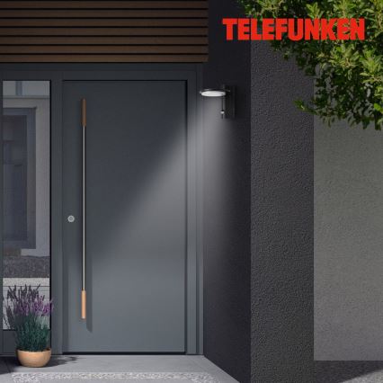 Telefunken 312505TF-LED Kinkiet zewnętrzny z czujnikiem LED/10W/230V IP44 czarny