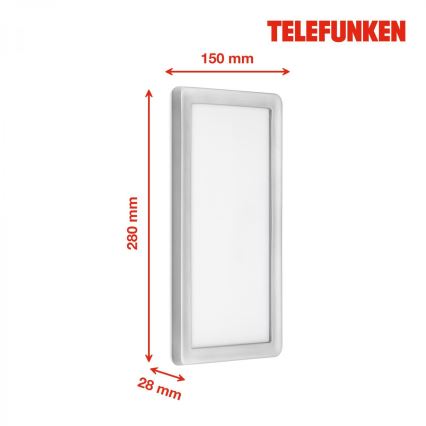 Telefunken 313604TF - LED Kinkiet zewnętrzny LED/16W/230V IP44 srebrny