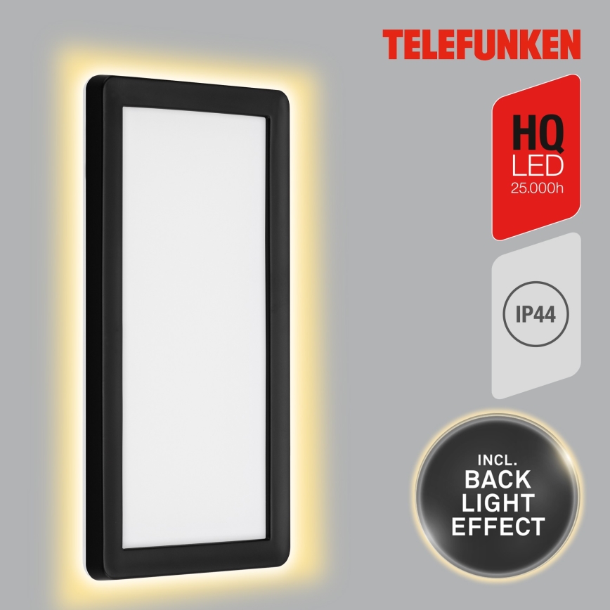 Telefunken 313605TF - LED Kinkiet zewnętrzny LED/16W/230V IP44 czarny