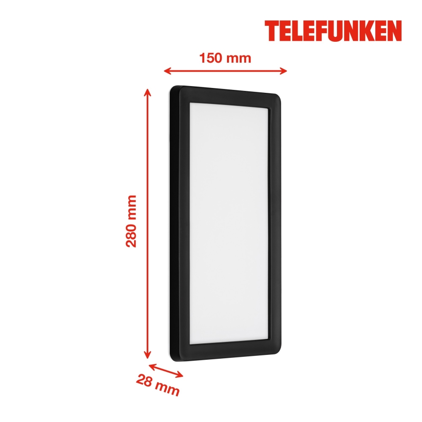 Telefunken 313605TF - LED Kinkiet zewnętrzny LED/16W/230V IP44 czarny