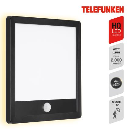 Telefunken 313805TF - LED Kinkiet zewnętrzny z czujnikiem LED/15W/230V IP44