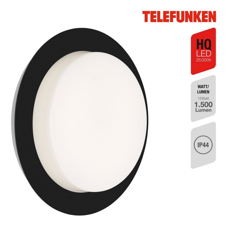 Telefunken 314505TF - LED Kinkiet zewnętrzny LED/15W/230V IP44 czarny