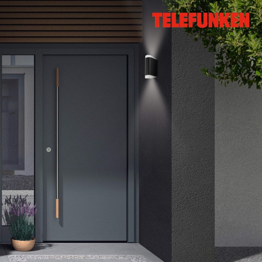 Telefunken 314905TF - LED Kinkiet zewnętrzny 2xGU10/5W/230V IP44 czarny