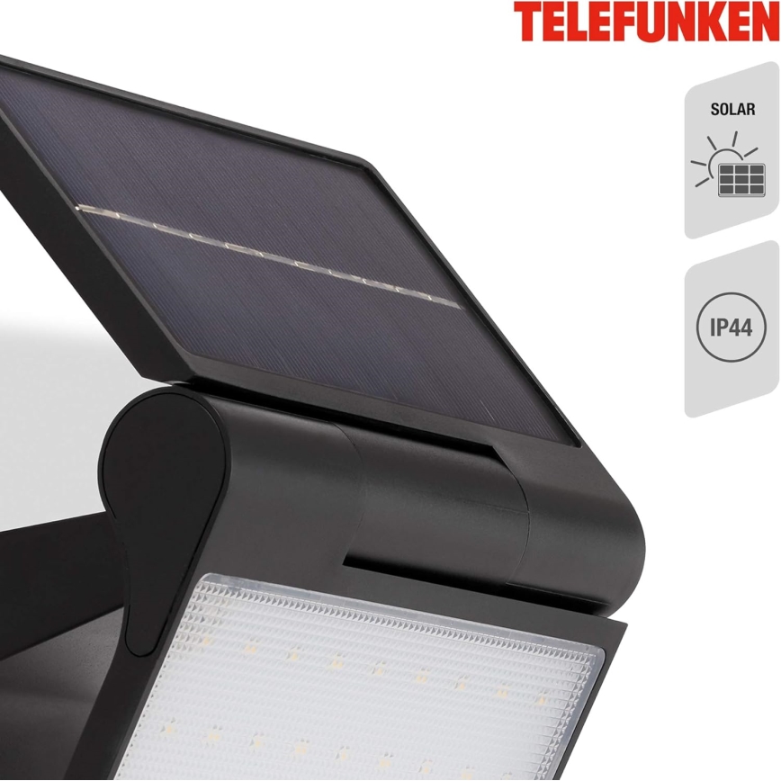 Telefunken 315205TF - LED Kinkiet solarny z czujnikiem LED/3W/3,7V IP44 2000 mAh