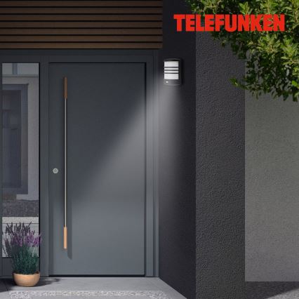 Telefunken 315505TF - LED Kinkiet zewnętrzny z czujnikiem LED/12W/230V IP44 czarny