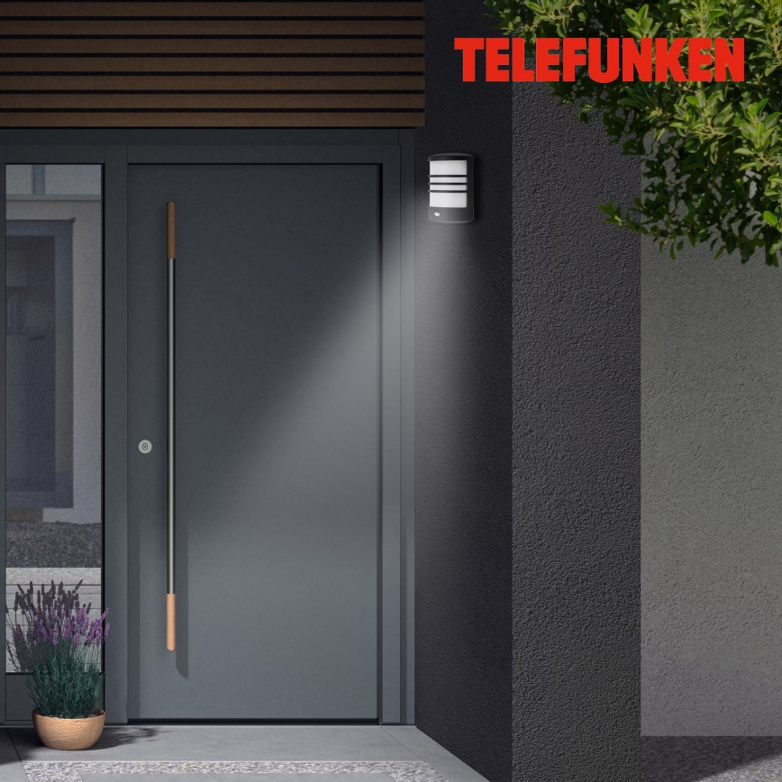 Telefunken 315505TF - LED Kinkiet zewnętrzny z czujnikiem LED/12W/230V IP44 czarny