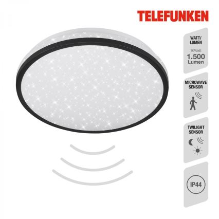 Telefunken 318305TF - LED Plafon łazienkowy z czujnikiem LED/16W/230V IP44 śr. 28 cm