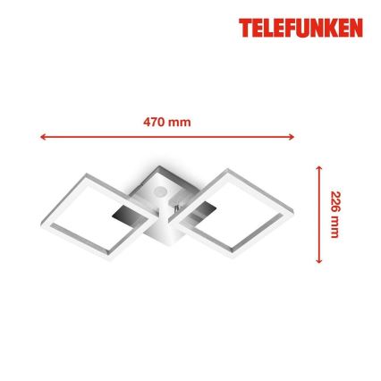 Telefunken 318508TF - LED Plafon z czujnikiem FRAME LED/12W/230V 3000K matowy chrom