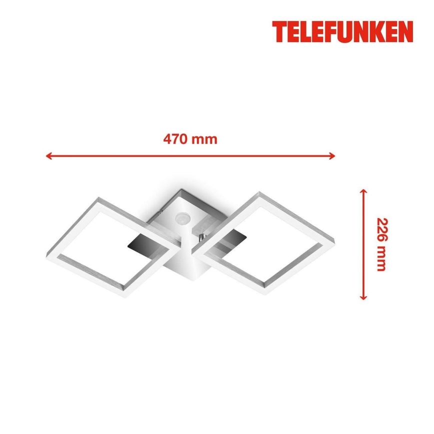 Telefunken 318508TF - LED Plafon z czujnikiem FRAME LED/12W/230V 3000K matowy chrom