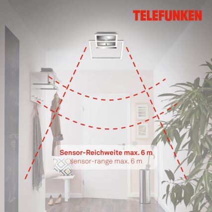 Telefunken 318608TF - LED Plafon z czujnikiem FRAME LED/17W/230V 3000K matowy chrom