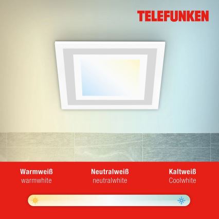 Telefunken 318706TF - ściemnialny panel LED RGBW/18W/230V 3000–6500K z pilotem zdalnego sterowania