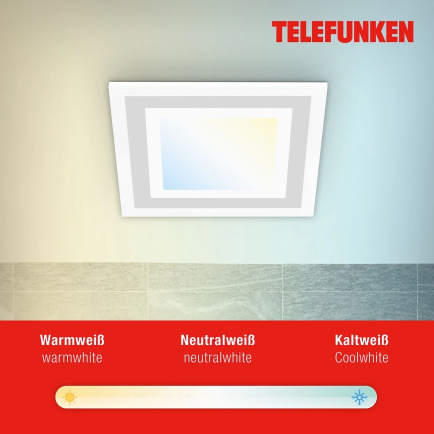Telefunken 318706TF - ściemnialny panel LED RGBW/18W/230V 3000–6500K z pilotem zdalnego sterowania