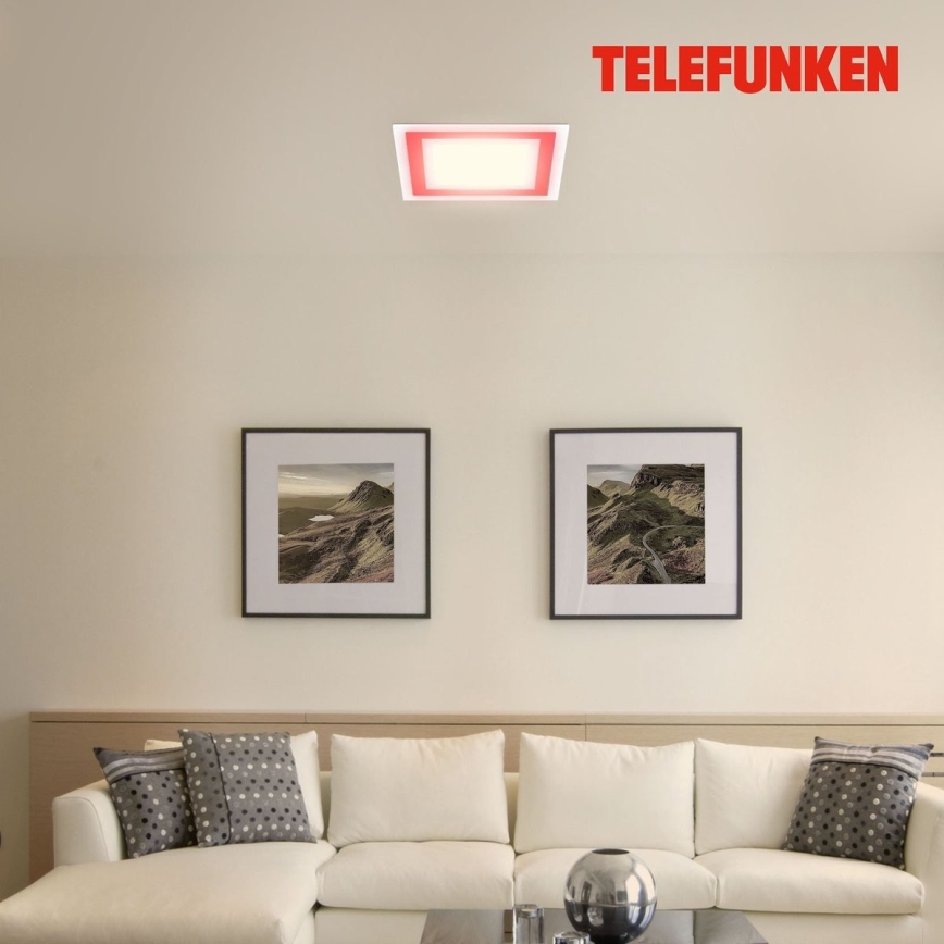 Telefunken 318806TF - Ściemnialna lampa sufitowa RGBW LED/24W/230V 3000-6500K + zdalne sterowanie
