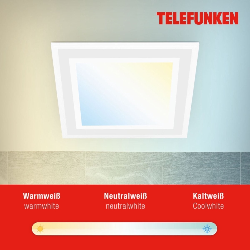 Telefunken 318806TF - Ściemnialna lampa sufitowa RGBW LED/24W/230V 3000-6500K + zdalne sterowanie