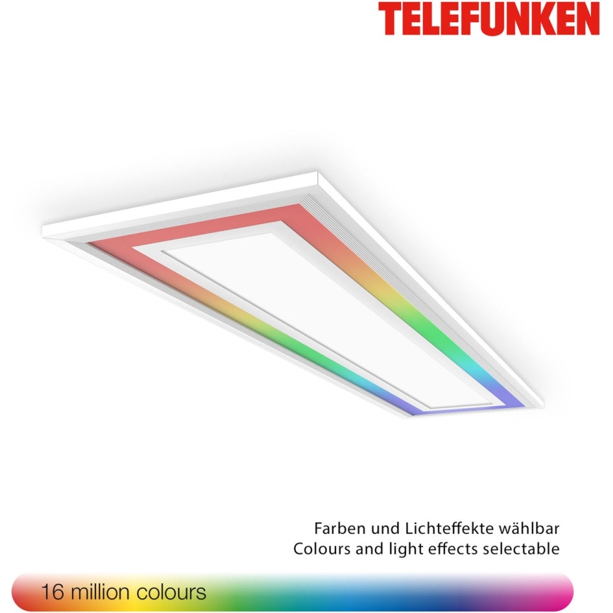 Telefunken 318906TF - LED RGBW ściemnialna oprawa sufitowa LED/24W/230V 3000-6500K 25x100 cm + pilot zdalnego sterowania