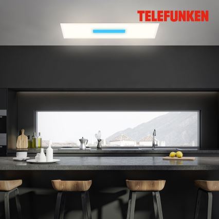 Telefunken 319206TF - Ściemnialna lampa sufitowa RGBW LED/22W/230V  2700-6500K biała + pilot zdalnego sterowania