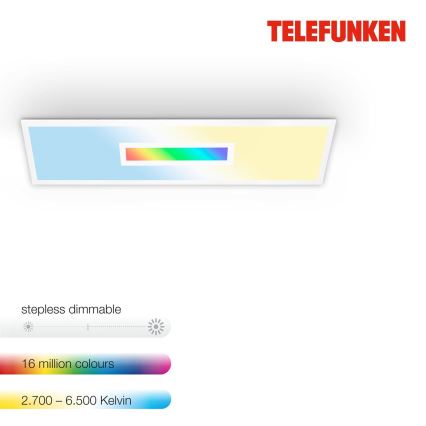 Telefunken 319206TF - Ściemnialna lampa sufitowa RGBW LED/22W/230V  2700-6500K biała + pilot zdalnego sterowania