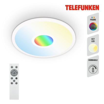 Telefunken 319306TF - LED RGBW Oświetlenie ściemnialne LED/22W/230V 2700-6500K + Pilot zdalnego sterowania