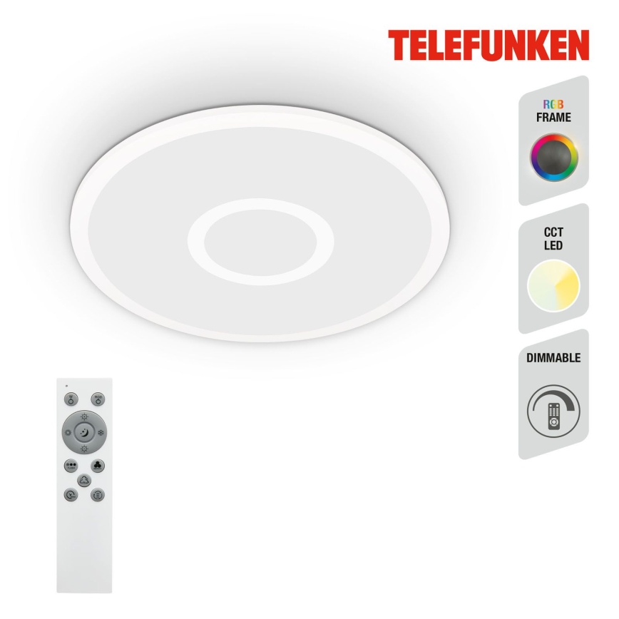 Telefunken 319306TF - LED RGBW Oświetlenie ściemnialne LED/22W/230V 2700-6500K + Pilot zdalnego sterowania