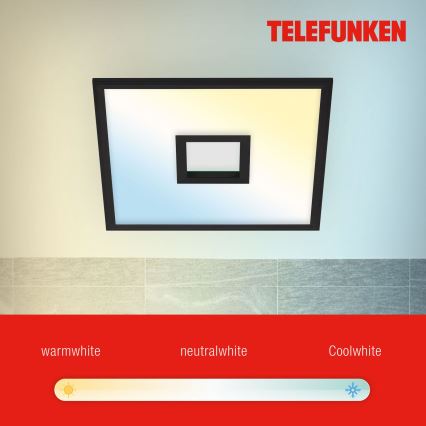 Telefunken 319405TF - LED RGBW Oświetlenie ściemnialne LED/24W/230V 2700-6500K czarne + Pilot zdalnego sterowania