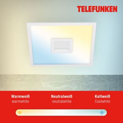 Telefunken 319406TF - Ściemnialna lampa sufitowa RGBW LED/24W/230V 2700-6500K biała + pilot zdalnego sterowania