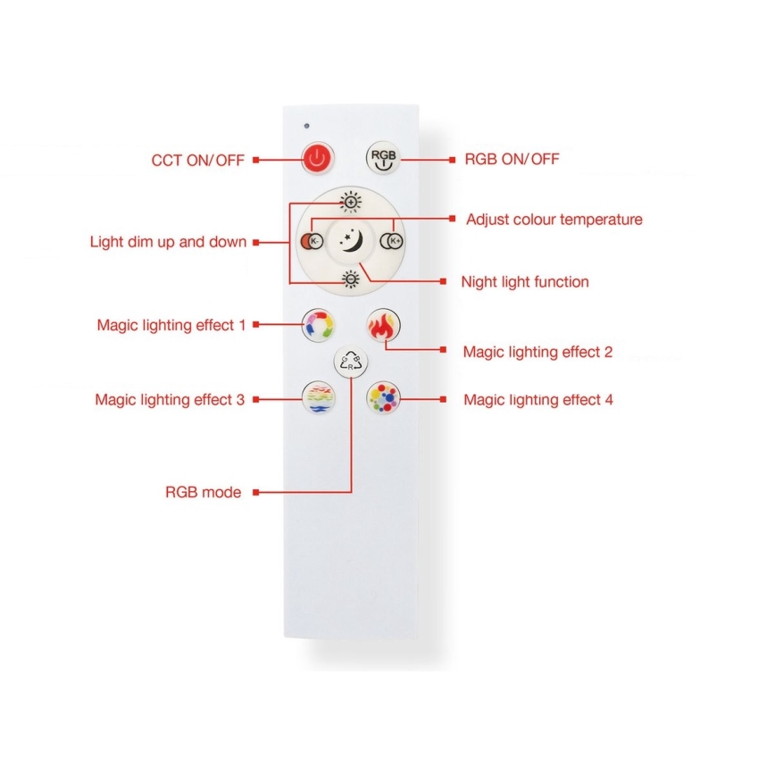 Telefunken 319704TF - LED RGB Plafon ściemnialny LED/24W/230V 3000-6500K + pilot zdalnego sterowania